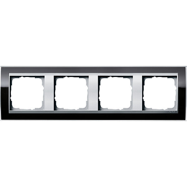 Gira Abdeckrahmen 4fach klar schwarz 0214736